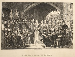 Queen Janes Wejście do Tower, z The Tower of London, wyd. 1840 autorstwa George Cruikshank