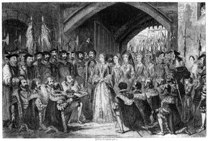 Wejście królowej Janes do wieży, 1553 1840 autorstwa George Cruikshank