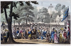 St Louis Fête: la canaille - w „Życiu w Paryżu” Davida Careya, Londyn autorstwa George Cruikshank