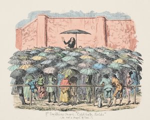 Kaplica św. 1833 (grawerowanie ręcznie kolorowane) autorstwa George Cruikshank