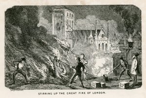 Wzbudzanie wielkiego pożaru Londynu autorstwa George Cruikshank