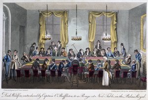 Stół do gier w Palais Royal - w „Życiu w Paryżu” Davida Careya, Londyn autorstwa George Cruikshank