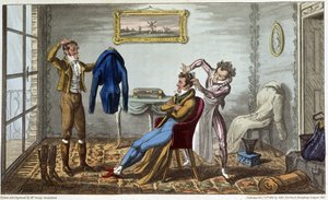 Tailleur et coiffeur à domicile - w „Życiu w Paryżu” Davida Careya, il. przez George