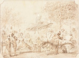 „Taking the Air” w Hyde Parku [verso] autorstwa George Cruikshank
