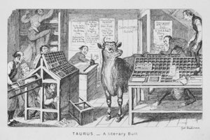 Byk literacki Byk (rycina) autorstwa George Cruikshank
