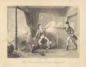 Aresztowanie lorda Edwarda Fitzgeralda autorstwa George Cruikshank
