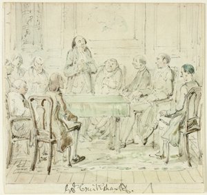 Zgromadzenie Uzdolnionych: Pan Bullock zwraca się do swoich przyjaciół autorstwa George Cruikshank