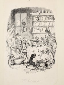 Kot zrobił to, z The Greatest Plague of Life, wyd. 1847 autorstwa George Cruikshank
