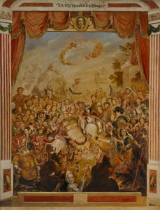 Pierwsze pojawienie się Williama Szekspira na scenie Teatru Globe autorstwa George Cruikshank