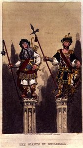 „The Giants in Guildhall“, baras. c.1824polis autorstwa George Cruikshank