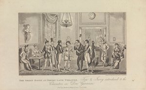 Green Room w Drury Lane Theatre autorstwa George Cruikshank