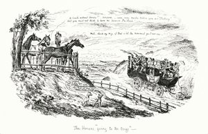 Konie idące do psów (grawerunek) autorstwa George Cruikshank
