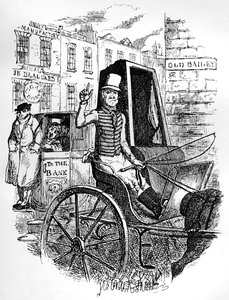 Ostatni taksówkarz i pierwszy Omnibus Cad, c1900 autorstwa George Cruikshank