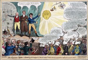 System Logierian, czyli odsłonięcie nowego światła do muzycznego świata! Wraz z odkryciem ogólnej niezgody basowej thoro w starym pubie. 1818 (ręcznie kolorowane grawerowanie)