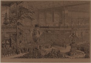 Otwarcie Wielkiej Wystawy Przemysłowej Wszystkich Narodów, 1 maja autorstwa George Cruikshank