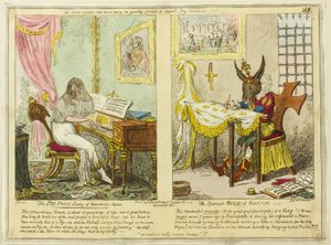 The Pig Faced Lady z Manchester Square i The Spanish Mule z Madrytu autorstwa George Cruikshank