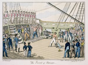 The Point of Honor, opublikowany 1825 (kolor grawerowany) autorstwa George Cruikshank