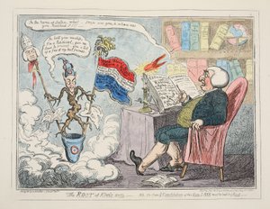 The Root of Kings Evil, wyd. 1835 (grawerowanie ręcznie kolorowane) autorstwa George Cruikshank
