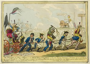 Triumf Deja Algieru nad chwałą marynarki wojennej Anglii!!! autorstwa George Cruikshank
