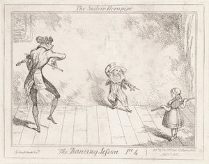 Lekcja tańca: hornpipe marynarza autorstwa George Cruikshank