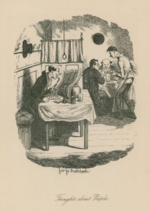 Myśli o ludziach, prawdopodobnie na podstawie fragmentu Szkiców Boza (Charles Dickens) autorstwa George Cruikshank