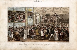 Tom, Jerry i Logic na Wielkim Karnawale, 1821 autorstwa George Cruikshank