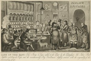 Tom, Jerry i Logic wezwani do baru przez ławników autorstwa George Cruikshank