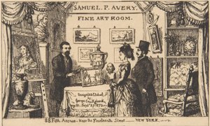 Karta handlowa dla Samuela P. Avery – Gabinet Sztuk Pięknych, 1873., 1873. autorstwa George Cruikshank