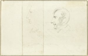 Dwa autoportrety z profilu autorstwa George Cruikshank