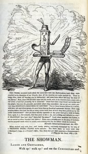 Zwycięstwo prasy dla wolności ludu, ilustracja z „The Political Showman – at Home!” Williama Hone’a, wydana w 1821 r. autorstwa George Cruikshank