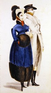 Moda zimowa (akwarela na papierze) autorstwa George Cruikshank