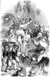 Bringing in Christmas - rys. William Harvey, 1845. autorstwa George Dalziel