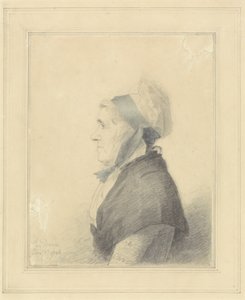Portret starszej pani, 1796 (grafit, tusz i toaleta na papierze) autorstwa George Dance