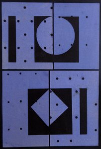 Kolaż, Blue Mercato, 2004 (karta i papier)