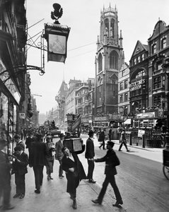 Fleet Street patrząc na zachód, City of London, lata 20.