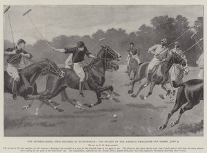 Międzynarodowe mecze polo w Hurlingham, drugi z rozgrywek Pucharu Ameryki Challenge, 9 czerwca autorstwa George Derville Rowlandson