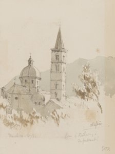 Alassio, od strony kolei, En Passant!, 12 marca 1878 (ołówek i wc na papierze) autorstwa George Douglas Tinling