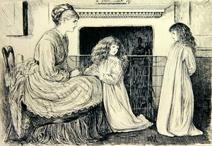 Ilustracja dla dzieci (czarny tusz na papierze) autorstwa George du Maurier