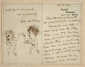 List z rysunkiem Whistlera Grożącego Du Maurier autorstwa George du Maurier