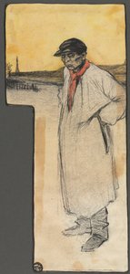 Projekt ilustracji książkowej, stojąca postać męska, po 1901 r. autorstwa George Dupuis