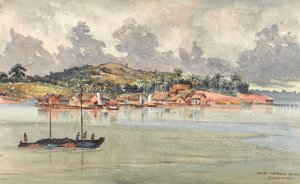 Inner Harbour, S Side, Singapur, c.1859-62 (akwarela) autorstwa George E.L.S. Sanford