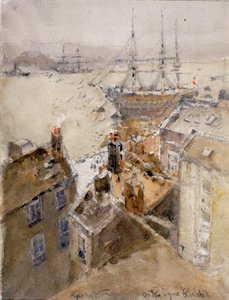 On the Tyne, North Shields (ołówek i akwarela na papierze (wklejone na tablicę))