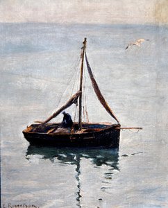 Reperowanie sieci, ok. 1910 (olej na płótnie)