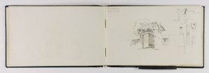 (Szkicownik) Stara brama w pobliżu Vevey/Frieburg/Schaffhausen autorstwa George Elbert Burr