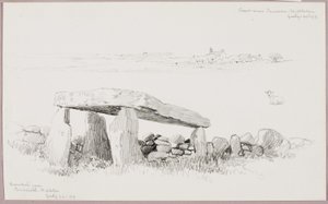 Cromlech w pobliżu Criccieth, Północna Walia/Wybrzeże w pobliżu Pensarn, Północna Walia autorstwa George Elbert Burr