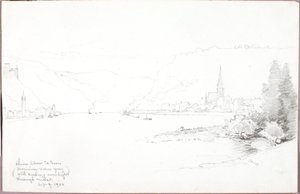 Ren poniżej St. Goar autorstwa George Elbert Burr