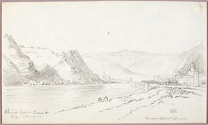 Ren, od Caub autorstwa George Elbert Burr
