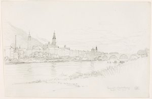 Zachód słońca, Heidelberg autorstwa George Elbert Burr