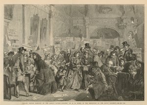 Wybory sierot dla niemowląt w London Tavern (Grawerowanie) autorstwa George Elgar Hicks