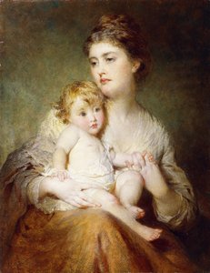 Portret księżnej St. Albans z synem, 1875 autorstwa George Elgar Hicks